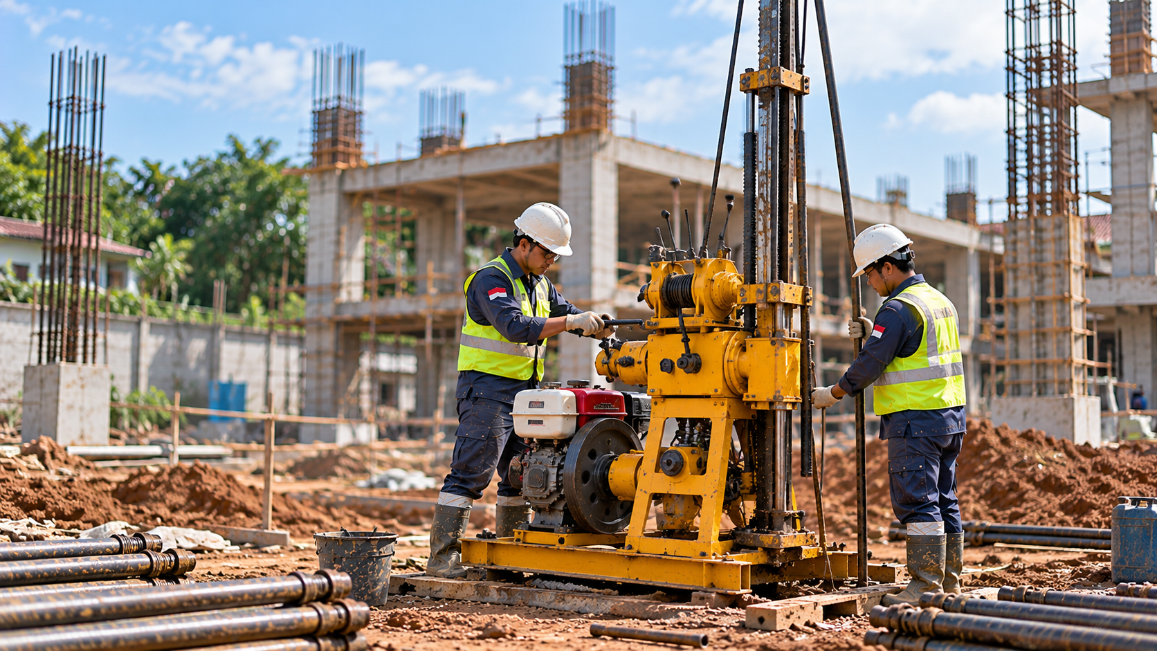 Tim PT Maduri Teknik Utama melakukan penyelidikan geoteknik untuk pondasi rumah tinggal dan ruko
